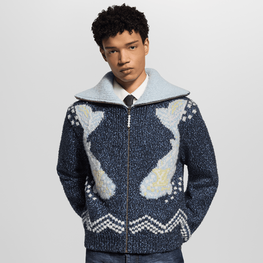 Zippered Knitted Blouson