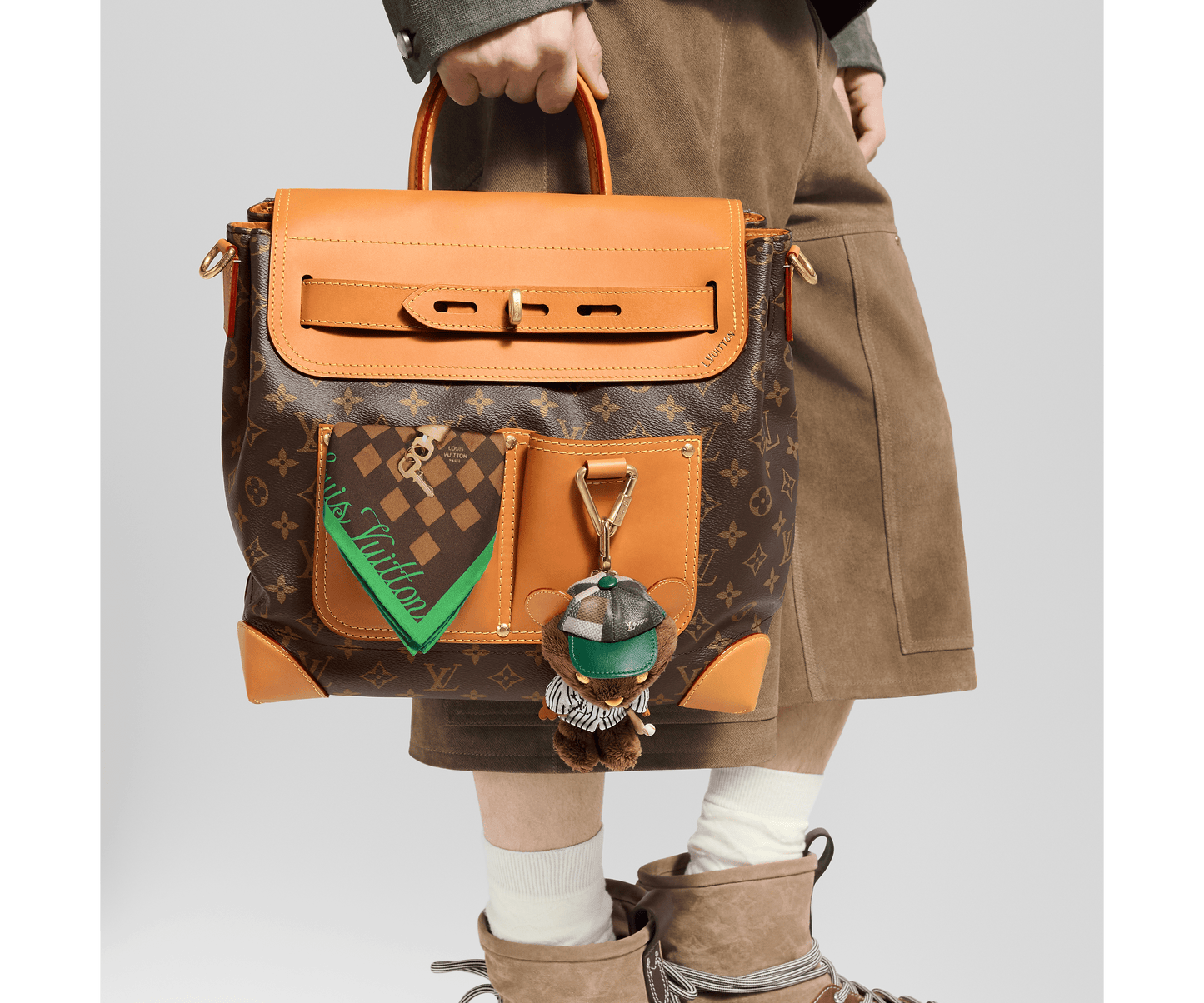 LV Louis Bear Bag Charm