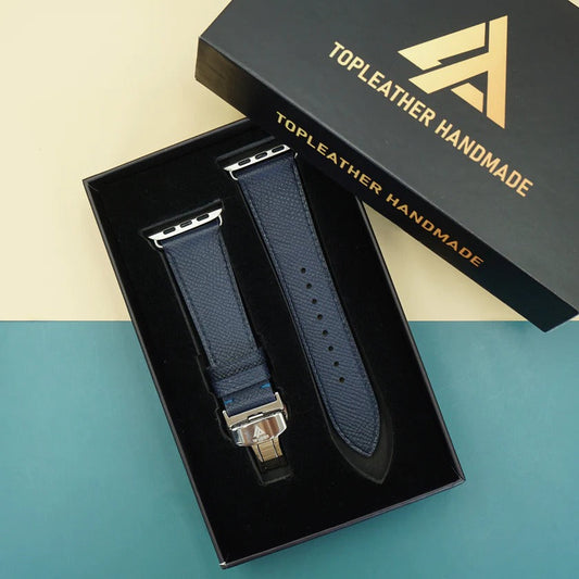 Watch Strap Epsom Leather Watch Band for Smart Watch & Mechanical Watch - Blue Navy EP2201