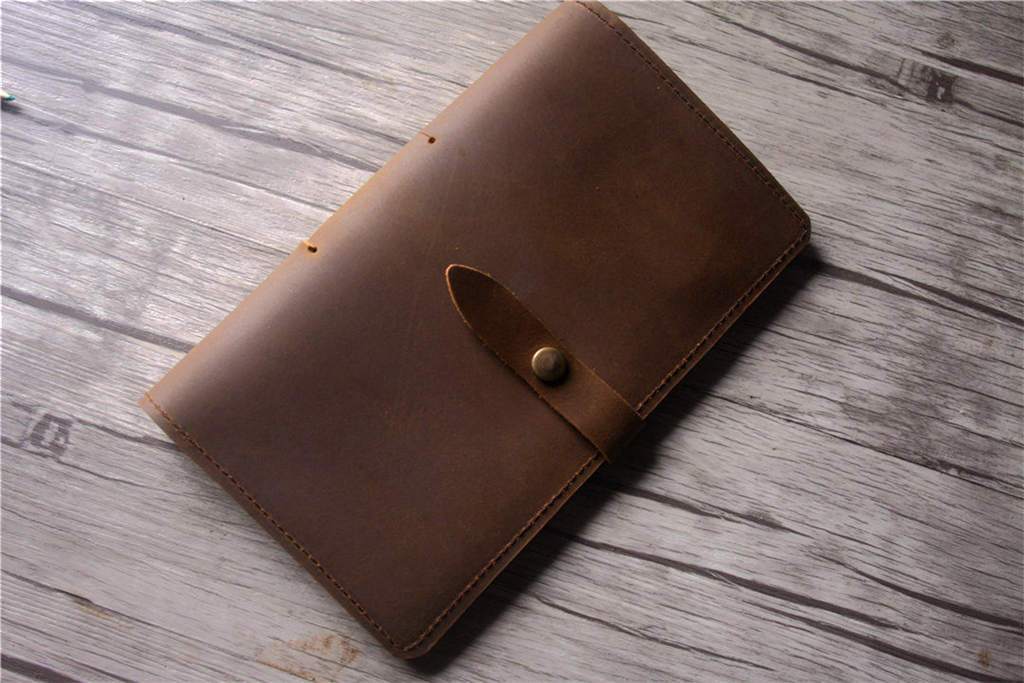 Yellowish Brown Distressed Leather Travelers Notebook Journal