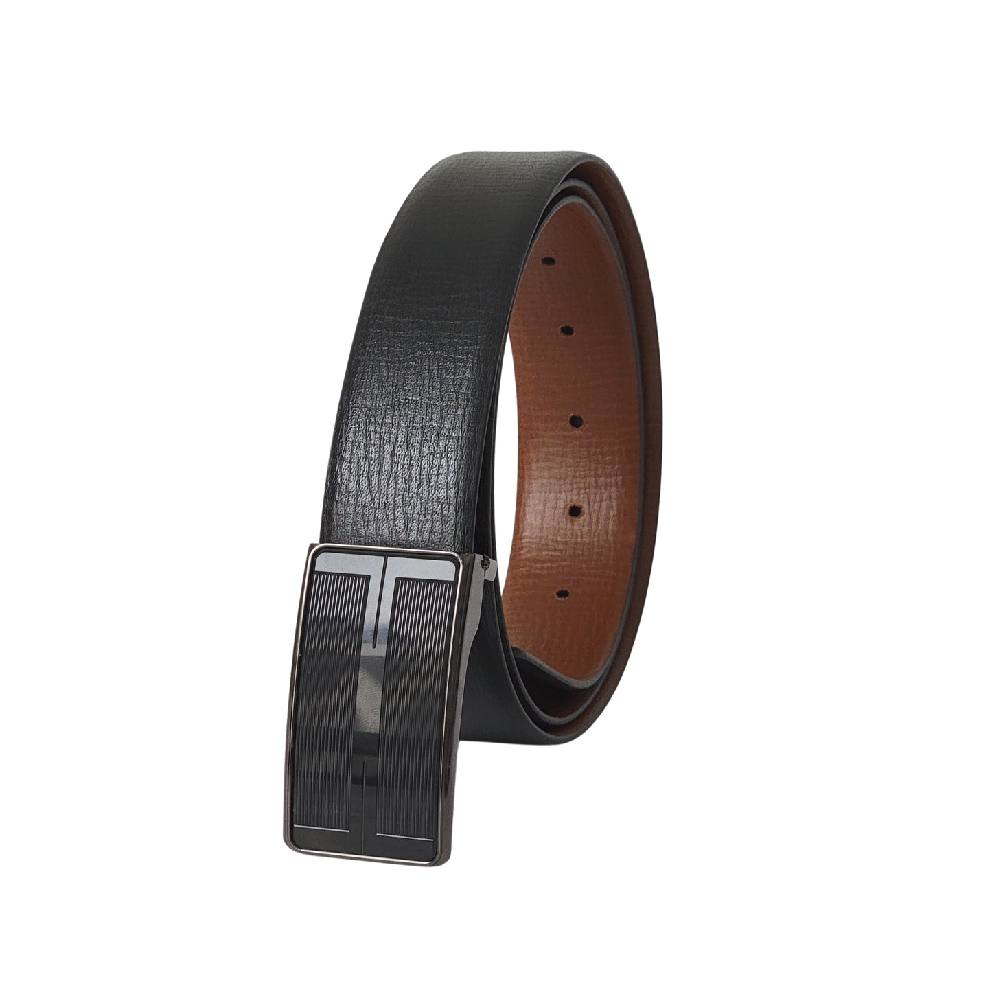 Brown 35 mm Golf Belt with Two Tone Black/Silver Buckle