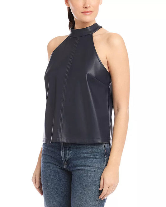 Alexis Faux Leather Halter Top