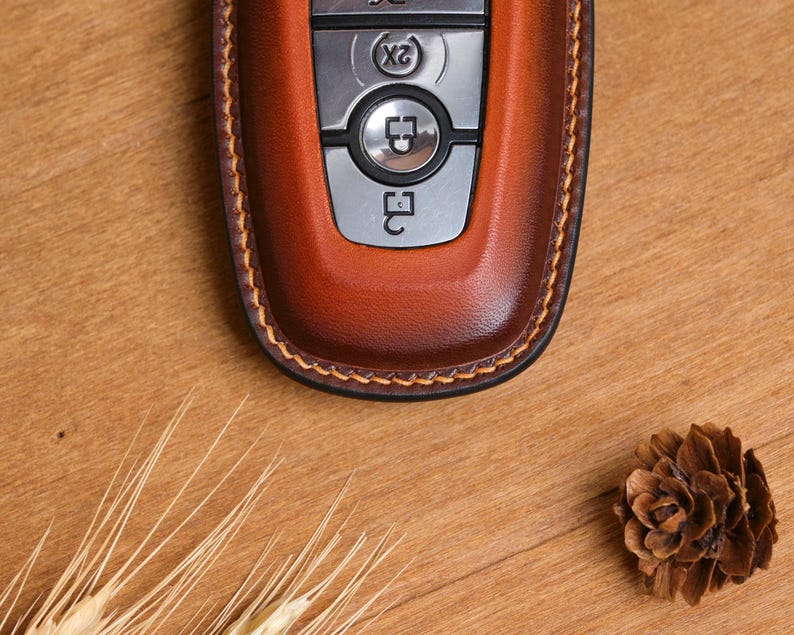 All Ford Mustang Key Fob Cover, Customized Leather Case for Dark Horse, GT, RTR, Mach-E, Mach-1 Shelby, Personalized Gift For Him