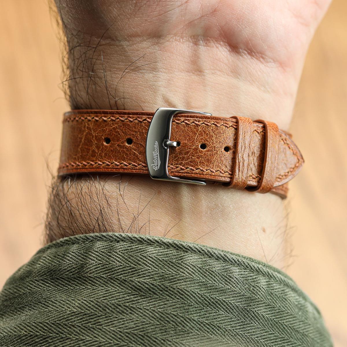 Элегантный ремешок для часов Ravello из тосканской кожи - Когнак