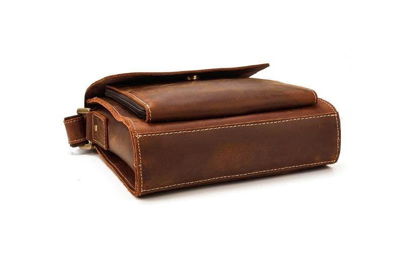 Womens Brown Leather Shoulder Bag Mens Satchel