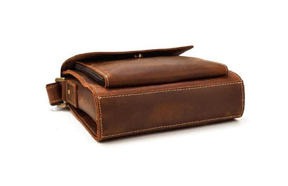 Womens Brown Leather Shoulder Bag Mens Satchel