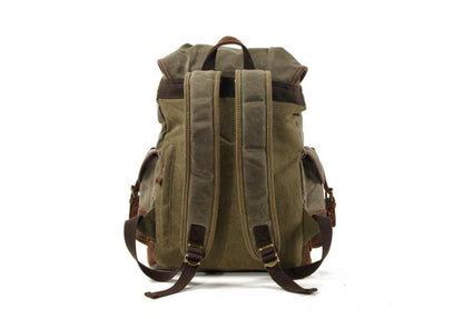 Army Green Womens Waxed Canvas Backpack Purse Bag