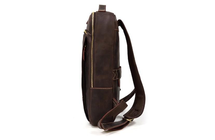 Womens Rustic Brown Leather Backpack Men's Purse
