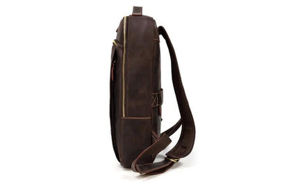 Womens Rustic Brown Leather Backpack Men's Purse