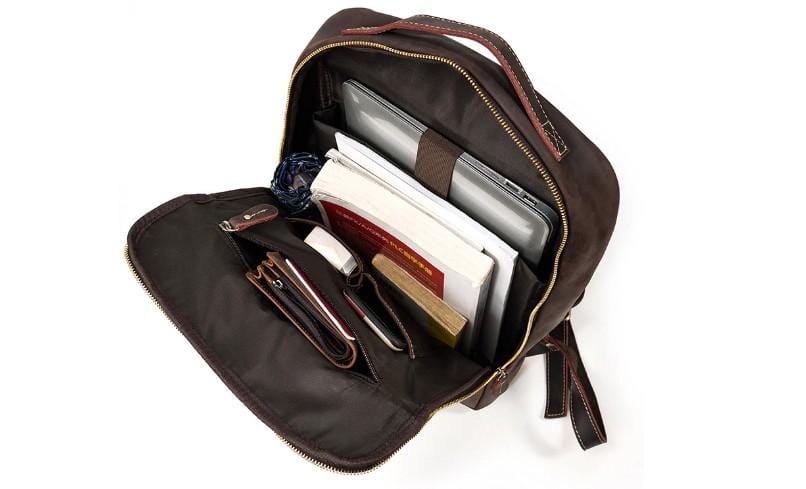 Womens Rustic Brown Leather Backpack Men's Purse