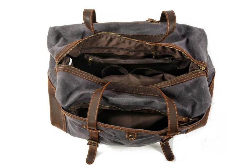 Womens Canvas Leather Weekender Bag Mens Luggage Travel Duffel