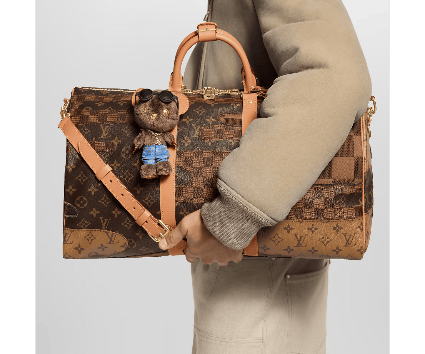 LV Louis Bear Bag Charm