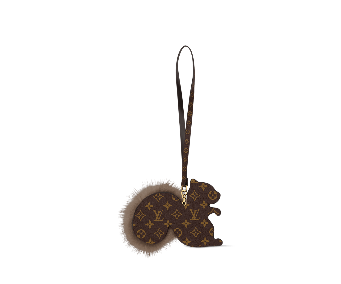 Squirrel LV Furry Friend Bag Charm