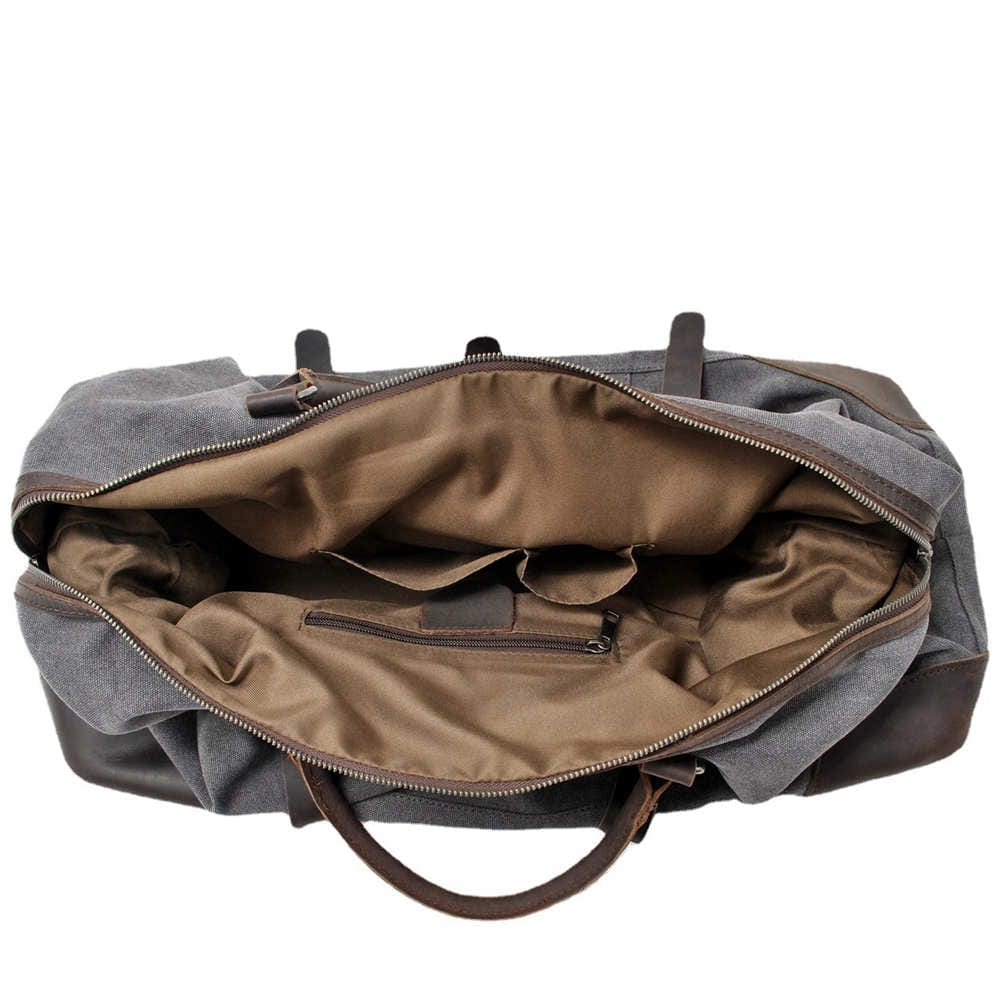 Womens Canvas Duffle Bags Grey Brown Black