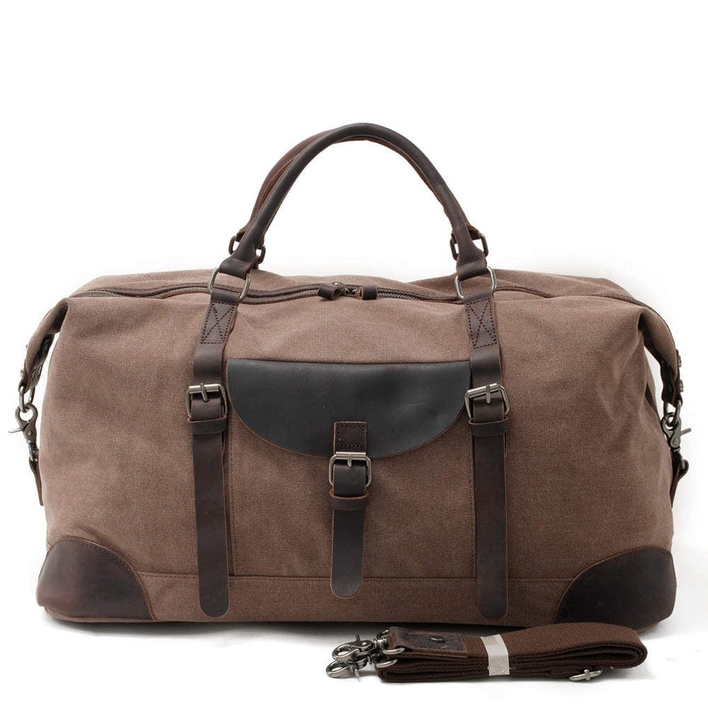 Womens Canvas Duffle Bags Grey Brown Black