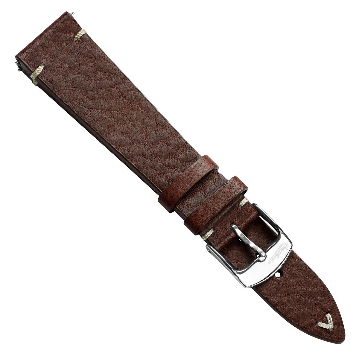 Badalassi Carlo Minerva Box Genuine Leather Watch Strap - Chocolate Brown