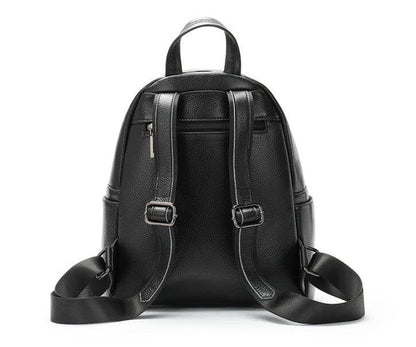 Womens Small Black Leather Backpack Purse Bag