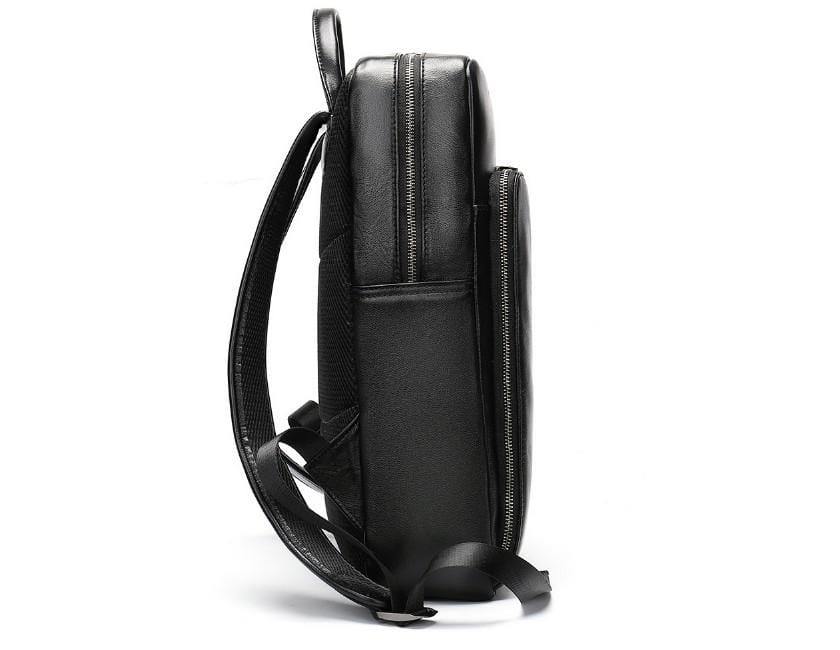 Womens Black Leather Backpack Purse