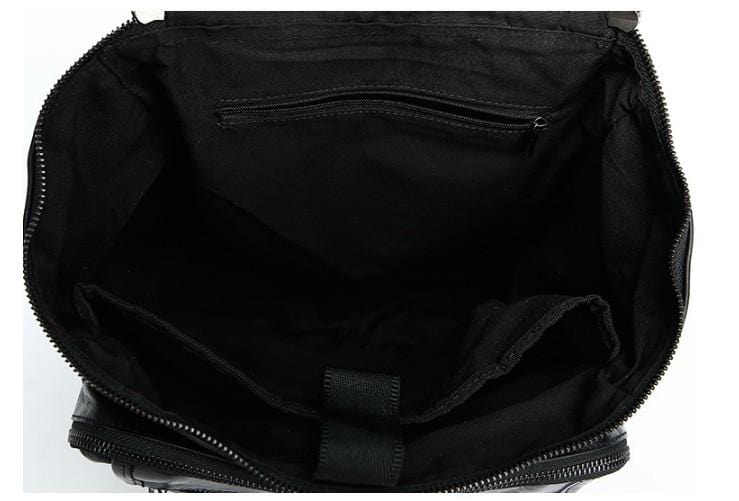 Womens Small Soft Black Leather Backpack Purse