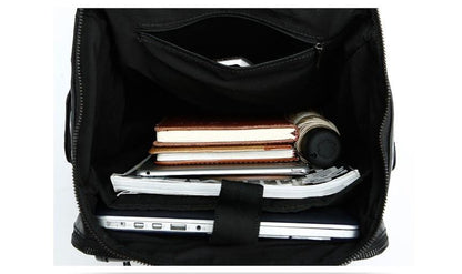 Womens Small Soft Black Leather Backpack Purse