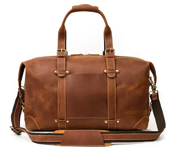 Weekend Zippered Men's Leather Duffle Bag