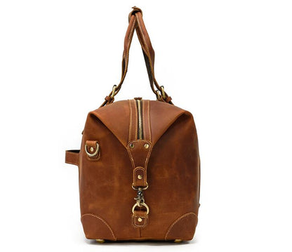 Weekend Zippered Men's Leather Duffle Bag