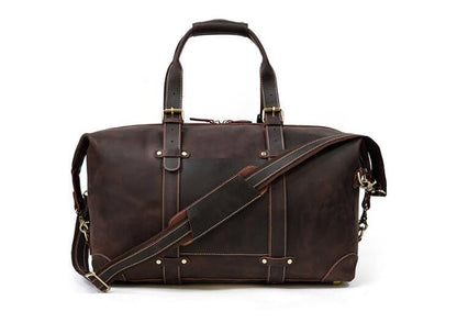 Weekend Zippered Men's Leather Duffle Bag