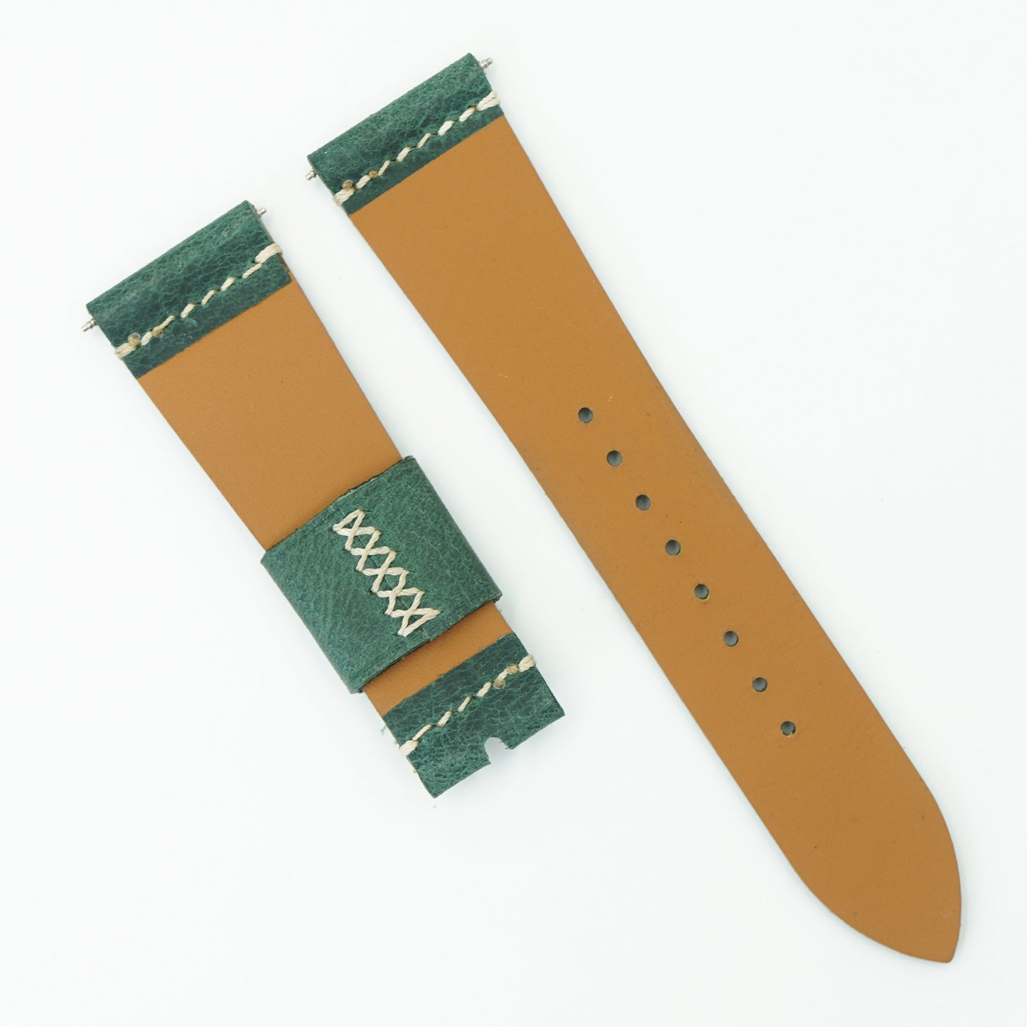 Waxed Leather Watch Strap - Moss Green