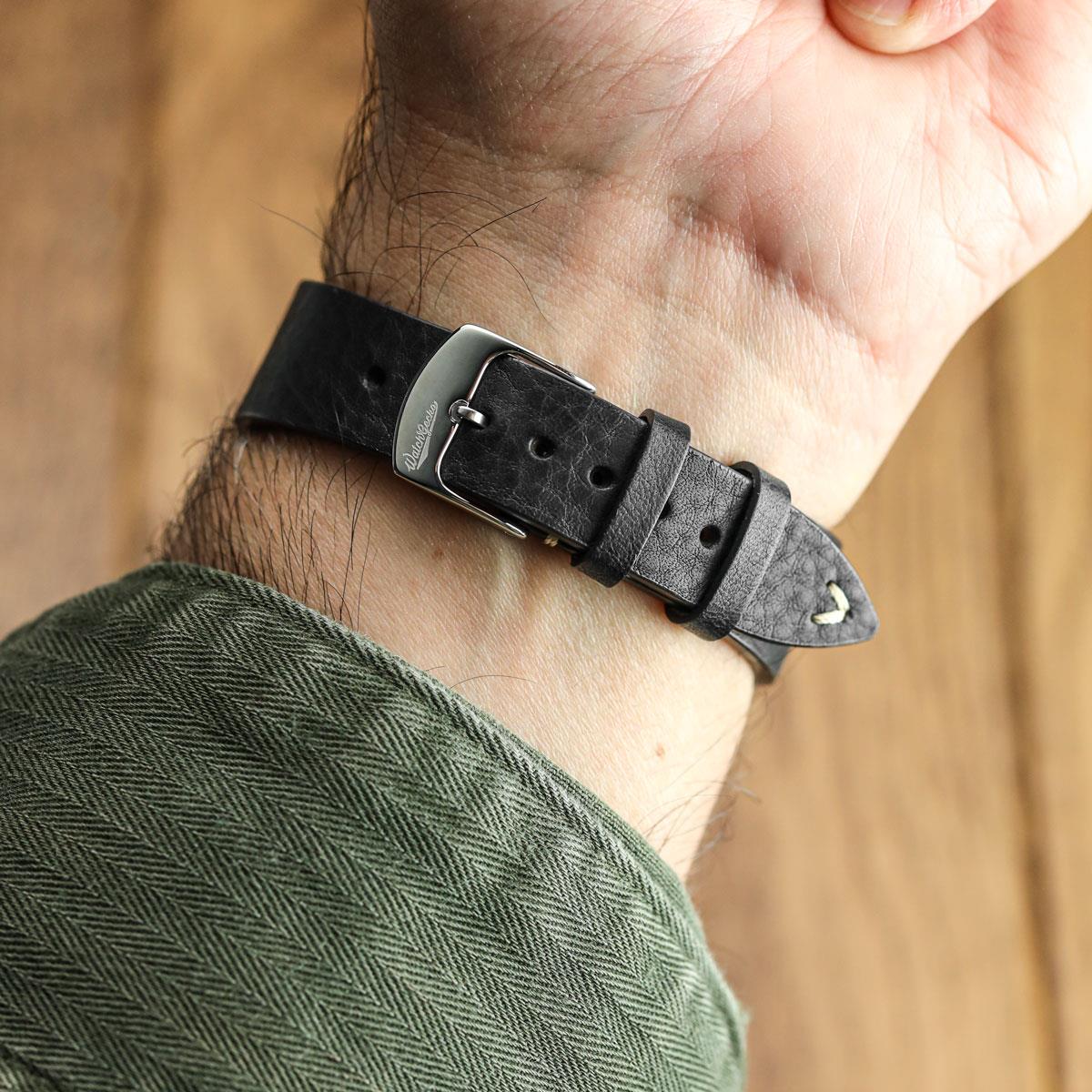 Badalassi Carlo Minerva Box Genuine Leather Watch Strap - Black