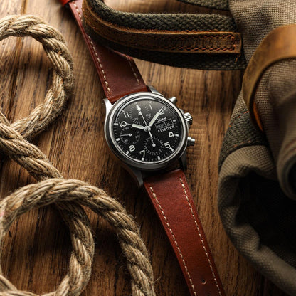 Armband aus echtem Leder für Brixham Flachuhr – zeitlos elegant in klassischem karamellbraun