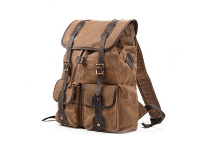 Women's Dark Canvas Backpack Bag Grey, Black