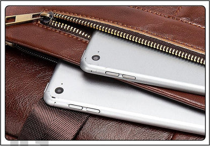 Womens Full Grain Leather Messenger bag Mens Handbag Satchel