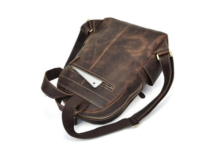 Womens Leather Laptop Backpack Mens Purse