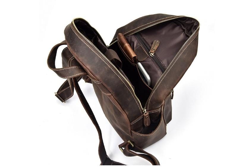 Womens Leather Laptop Backpack Mens Purse