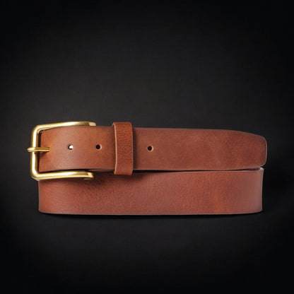 The Alchemist Belt - Brown Leather Belt With Gold-Tone Buckle
