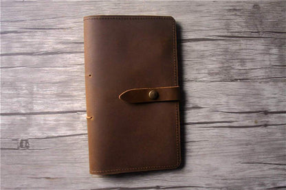 Yellowish Brown Distressed Leather Travelers Notebook Journal
