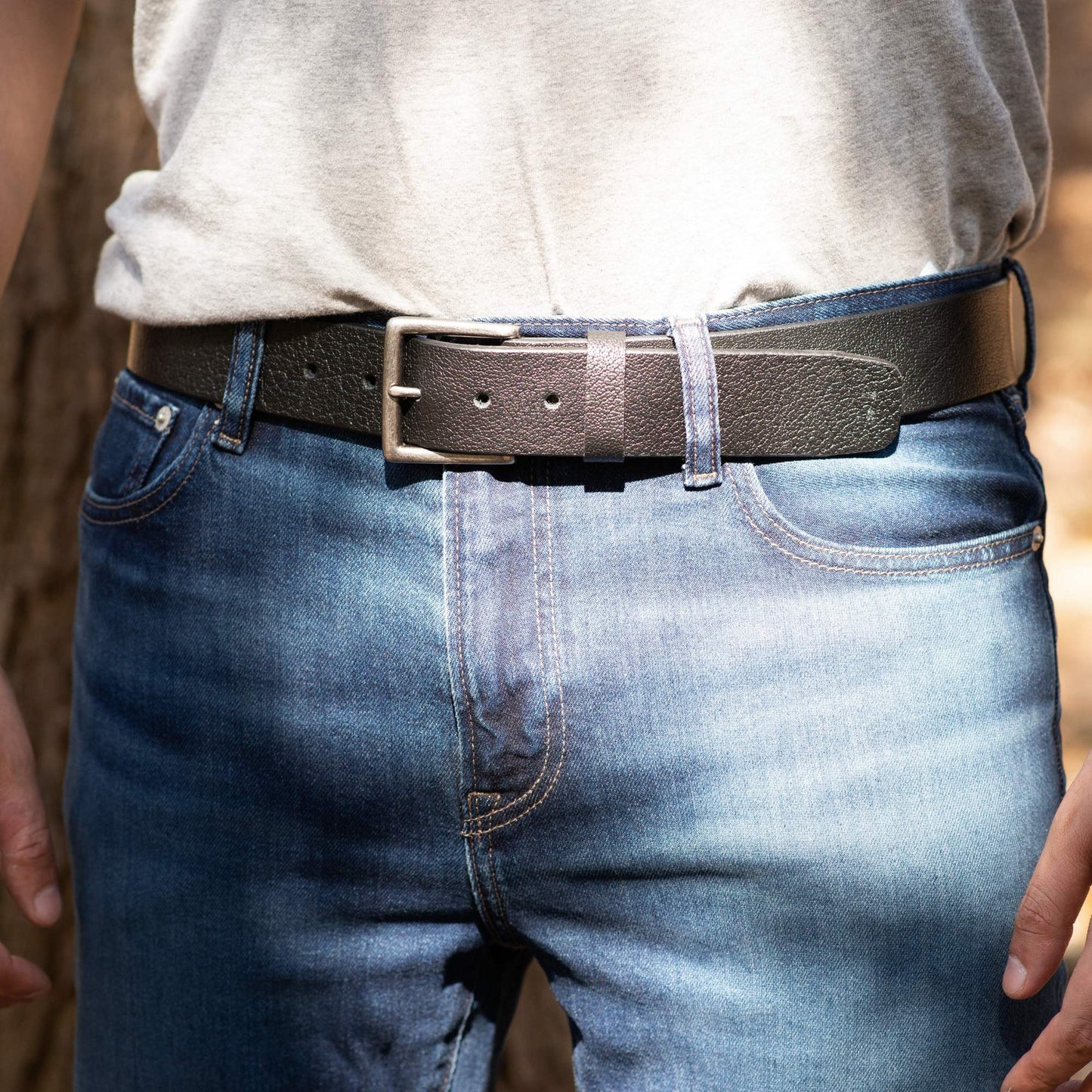 The Maverick Belt - Extra Thick 100% American Pebble Grain Bison Leather Belt