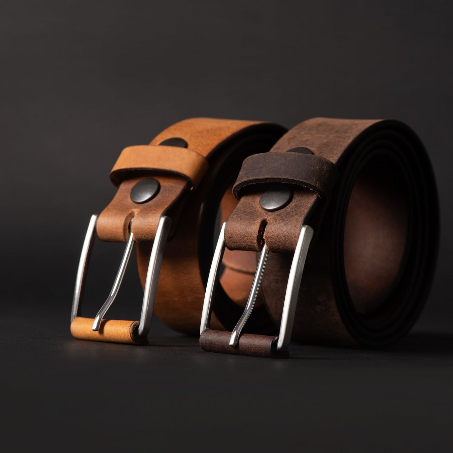 The Spartan Belt - Tan Leather Belt With Leather Wrapped Buckle