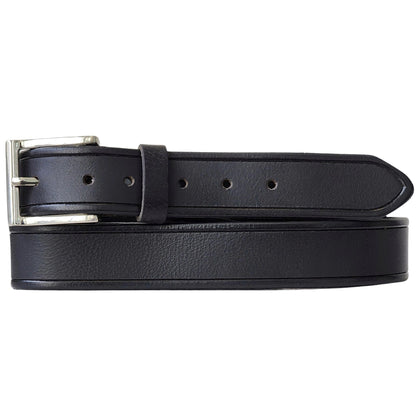 The Obelisk Belt - Black Edge Pipe Full-Grain Leather Belt