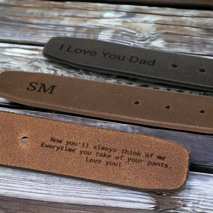 The Long Haul Belt - Black Custom Engraved Leather Belt