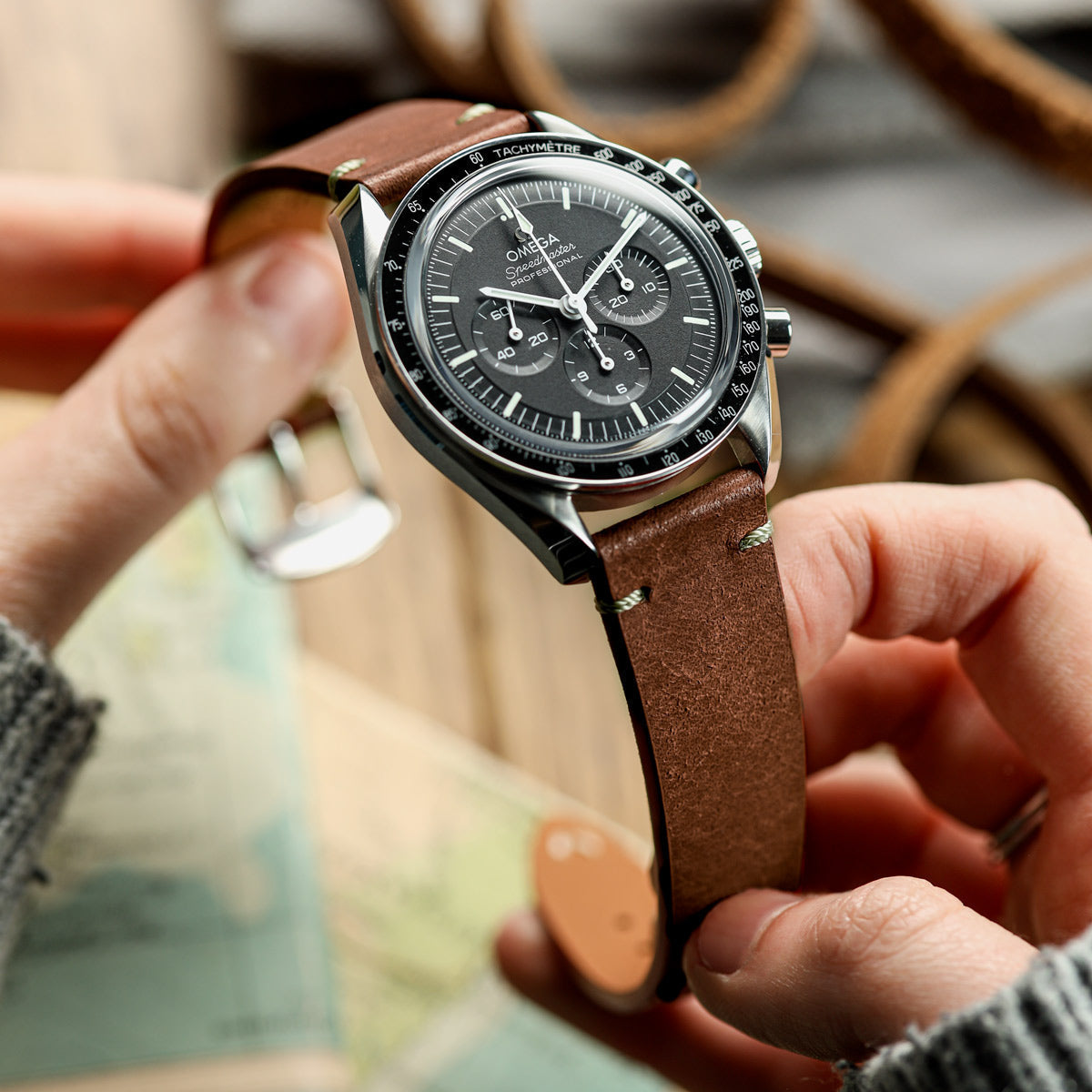 Badalassi Carlo Pueblo V-Stitch Genuine Italian Leather Watch Strap - Light Brown