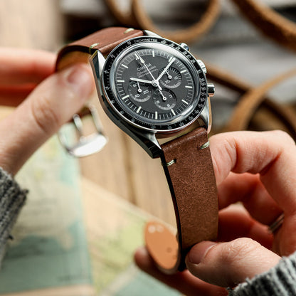 Badalassi Carlo Pueblo V-Stitch Genuine Italian Leather Watch Strap - Light Brown