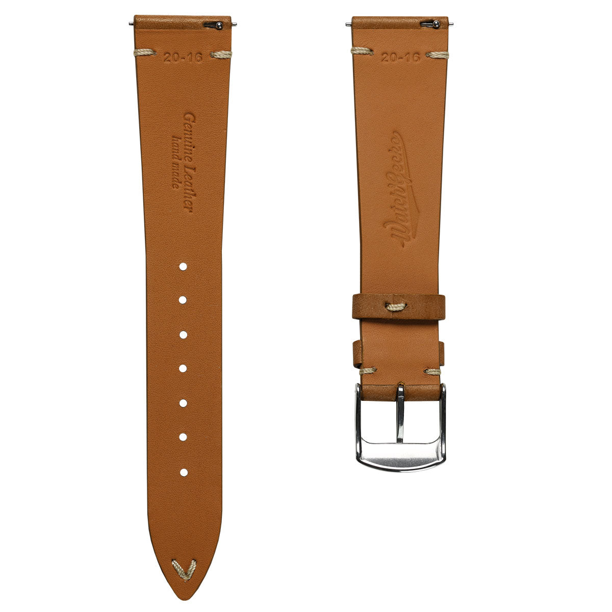 Badalassi Carlo Pueblo V-Stitch Genuine Italian Leather Watch Strap - Light Brown