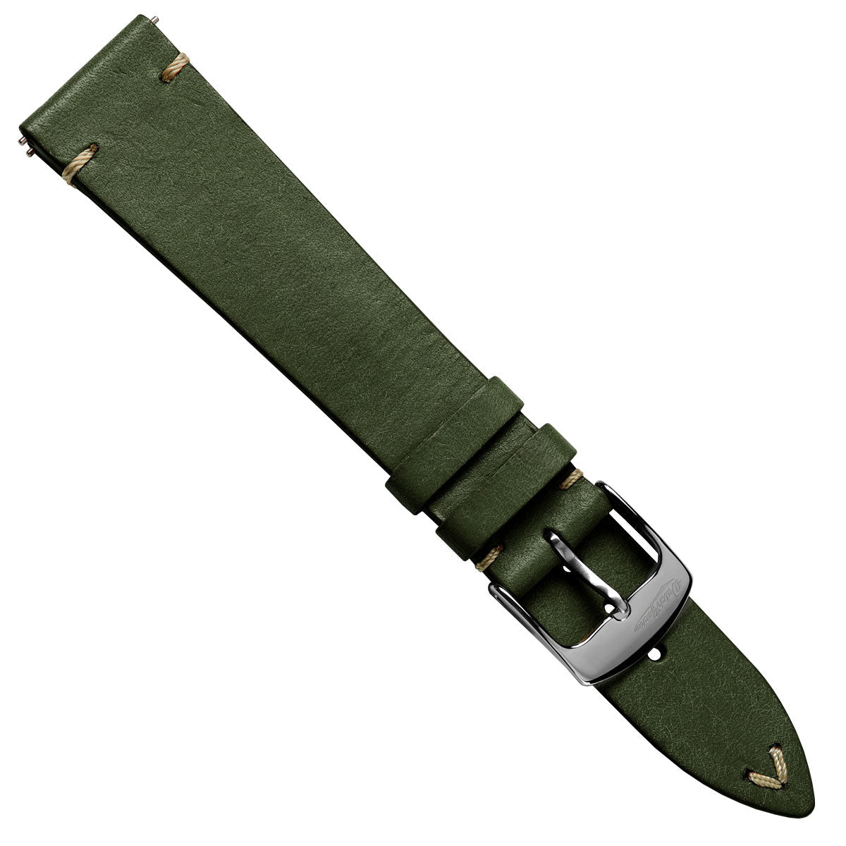 Badalassi Carlo Pueblo V-Stitch Genuine Italian Leather Watch Strap - Earth Green