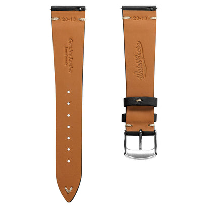 Badalassi Carlo Minerva Box Genuine Leather Watch Strap - Black