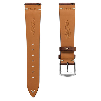 Badalassi Carlo Minerva Box Genuine Leather Watch Strap - Chocolate Brown
