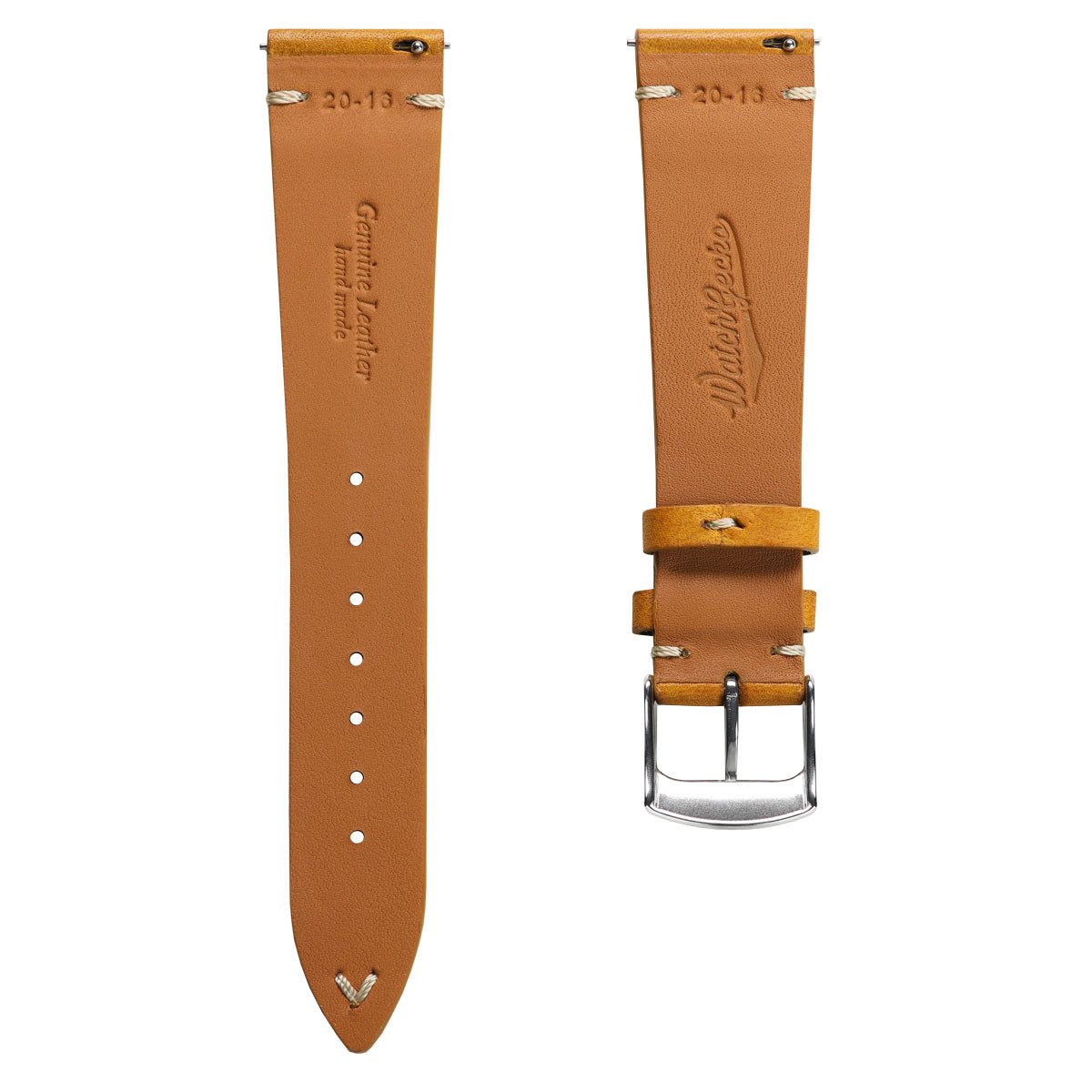 Badalassi Carlo Minerva Box Genuine Leather Watch Strap - Mustard