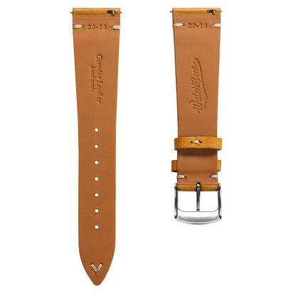 Badalassi Carlo Minerva Box Genuine Leather Watch Strap - Mustard