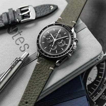 Badalassi Carlo Minerva Box Genuine Leather Watch Strap - Olive Green