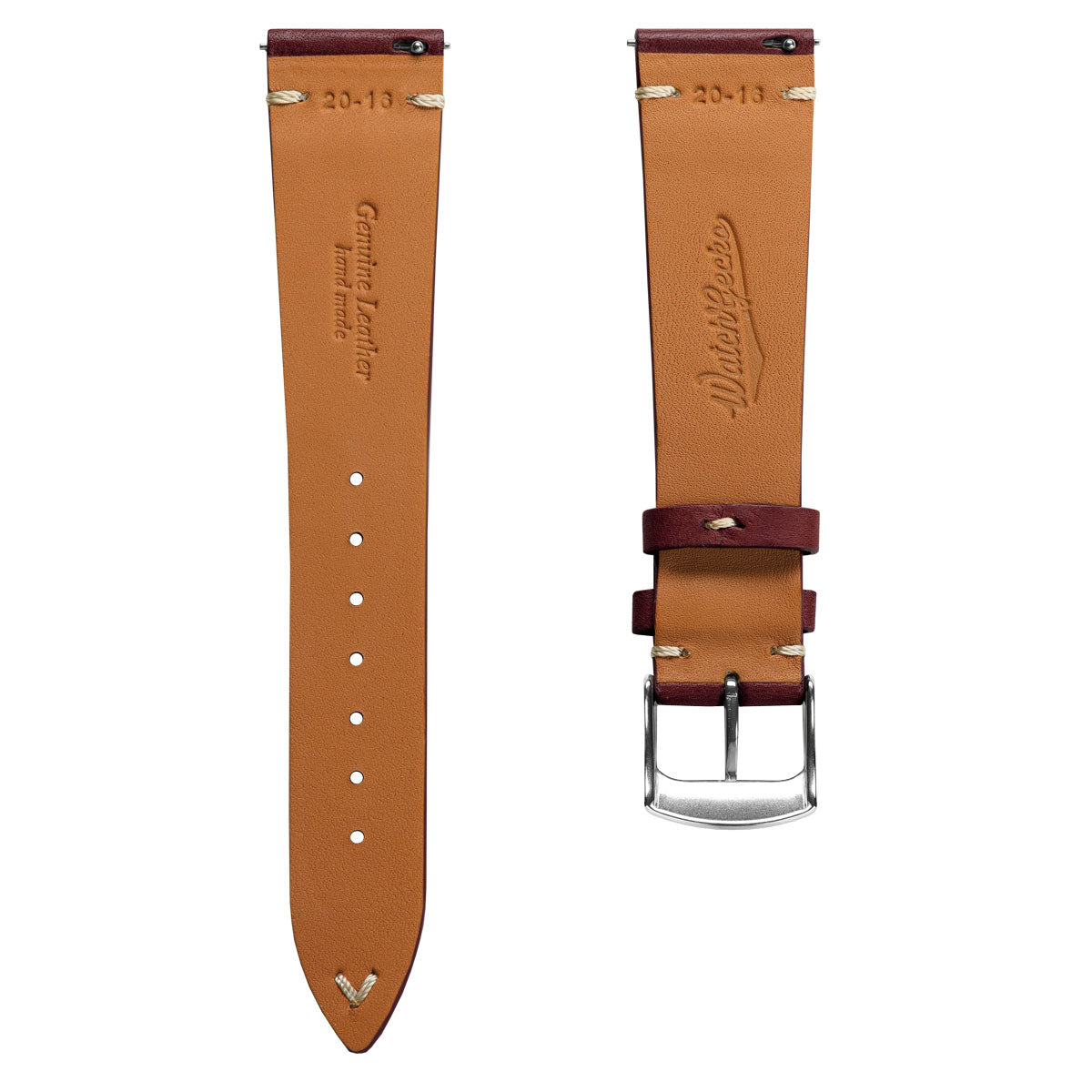 Badalassi Carlo Minerva Box Genuine Leather Watch Strap - Chestnut Brown